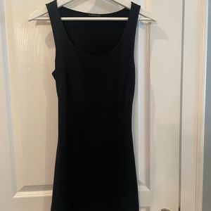 Theory size 6 cotton blend sleeveless black dress with sexy lower-back zipper